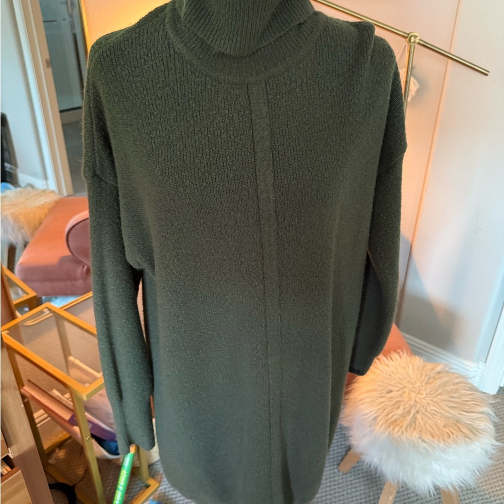 Olive Green Turtleneck Sweater